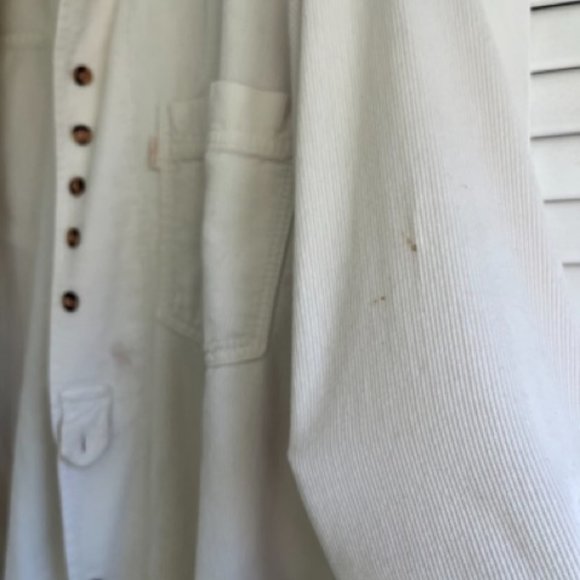 Vintage Levi Jeans White Corduroy Button Up Shirt - Picture 3 of 4